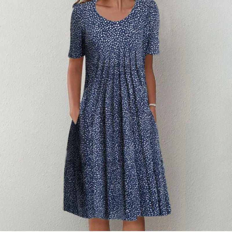 Abito Midi Donna Casual a Stampa Floreale Linea A