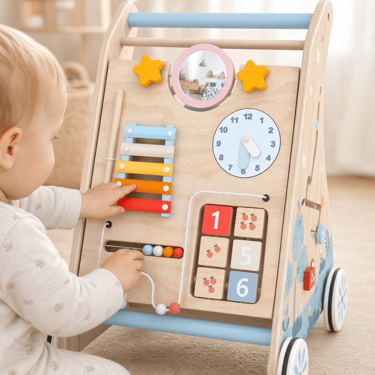 Wooden Baby Walker with Activity Panel — Ages 1–3 Years 3