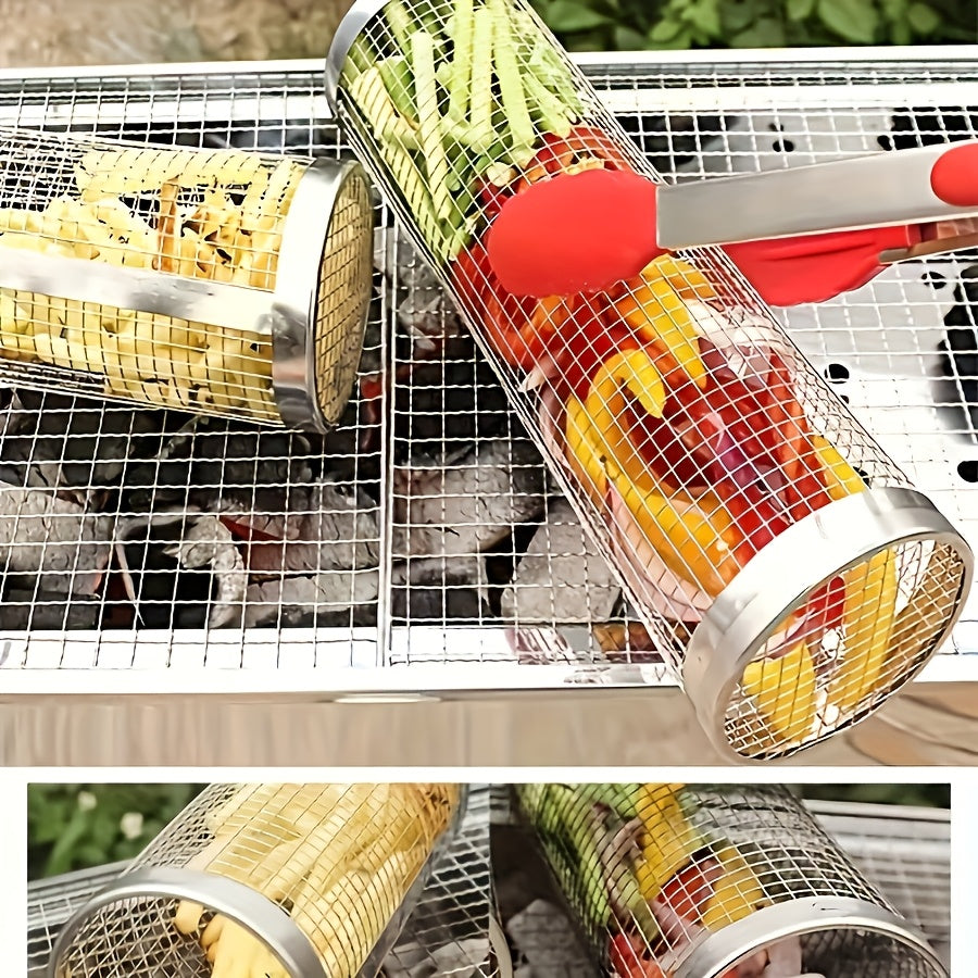 Rollgrill — Stainless Steel Rotating BBQ Grill Basket 2