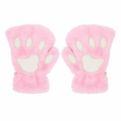 Cat Paw Plush Fingerless Gloves — One Size Fits All 9
