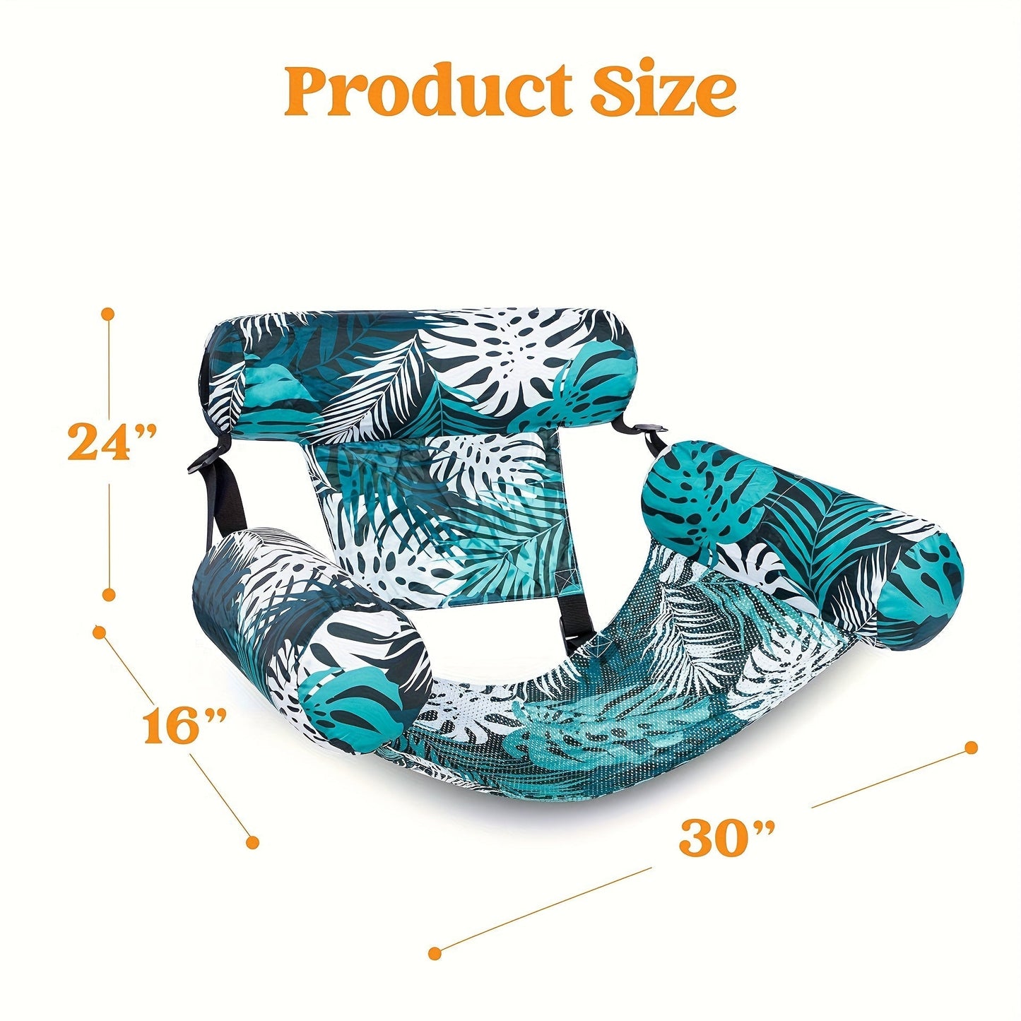 Inflatable Pool Lounge — Tropical Leaf Float for Adults 15