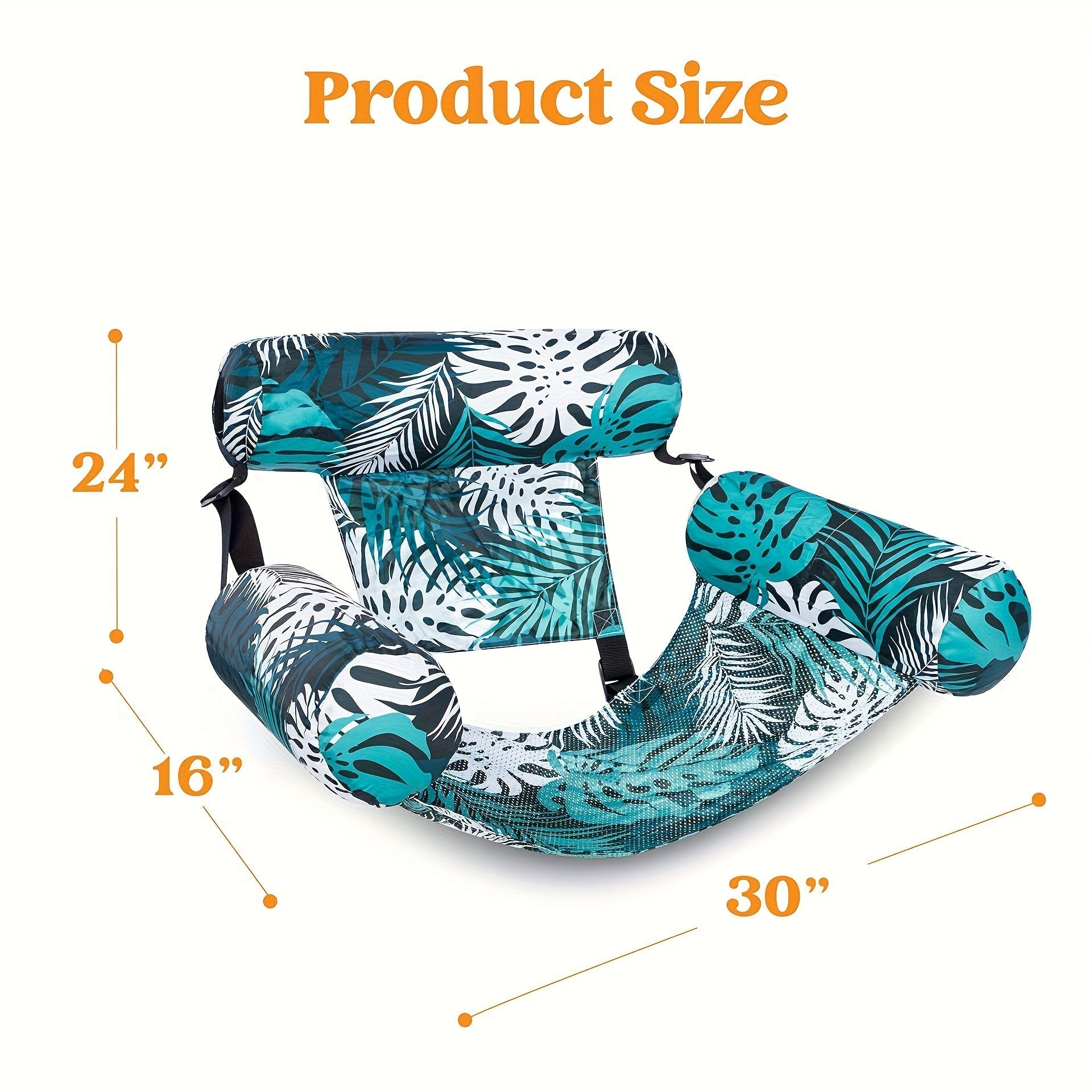 Inflatable Pool Lounge — Tropical Leaf Float for Adults 15