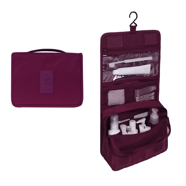 Waterproof Travel Cosmetic Bag with Hook — Beauty Organizer 15
