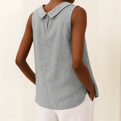 Top Senza Maniche con Collo Arrotolato Elegante