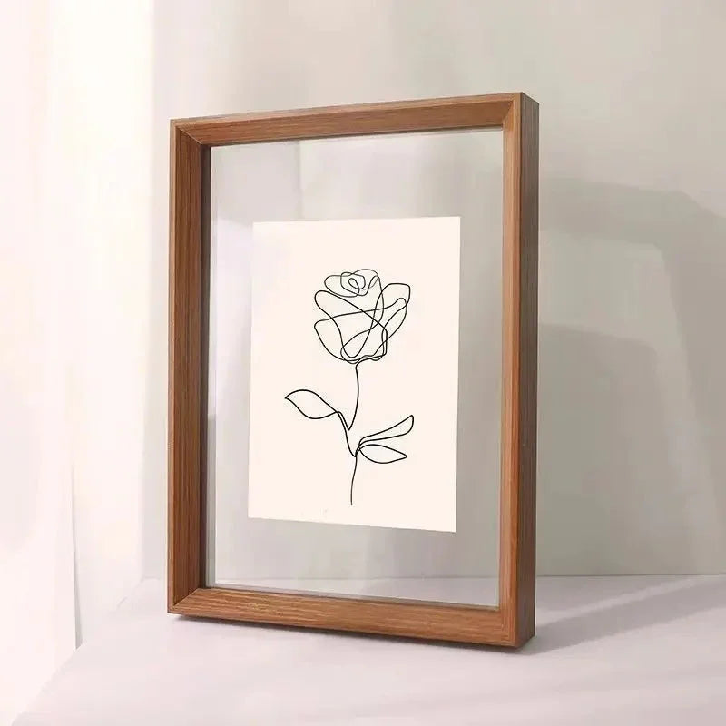 Floating Wood Picture Frame with Clear Acrylic Panels for Art 6