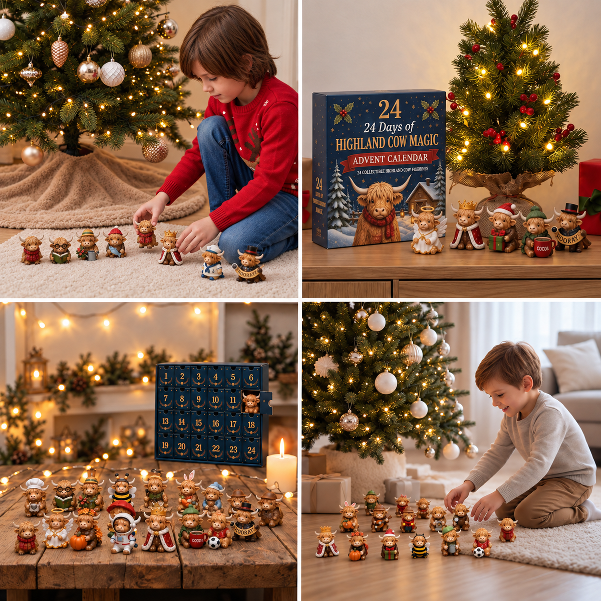 24-Day Highland Cow Advent Calendar with Mini Figurines 5