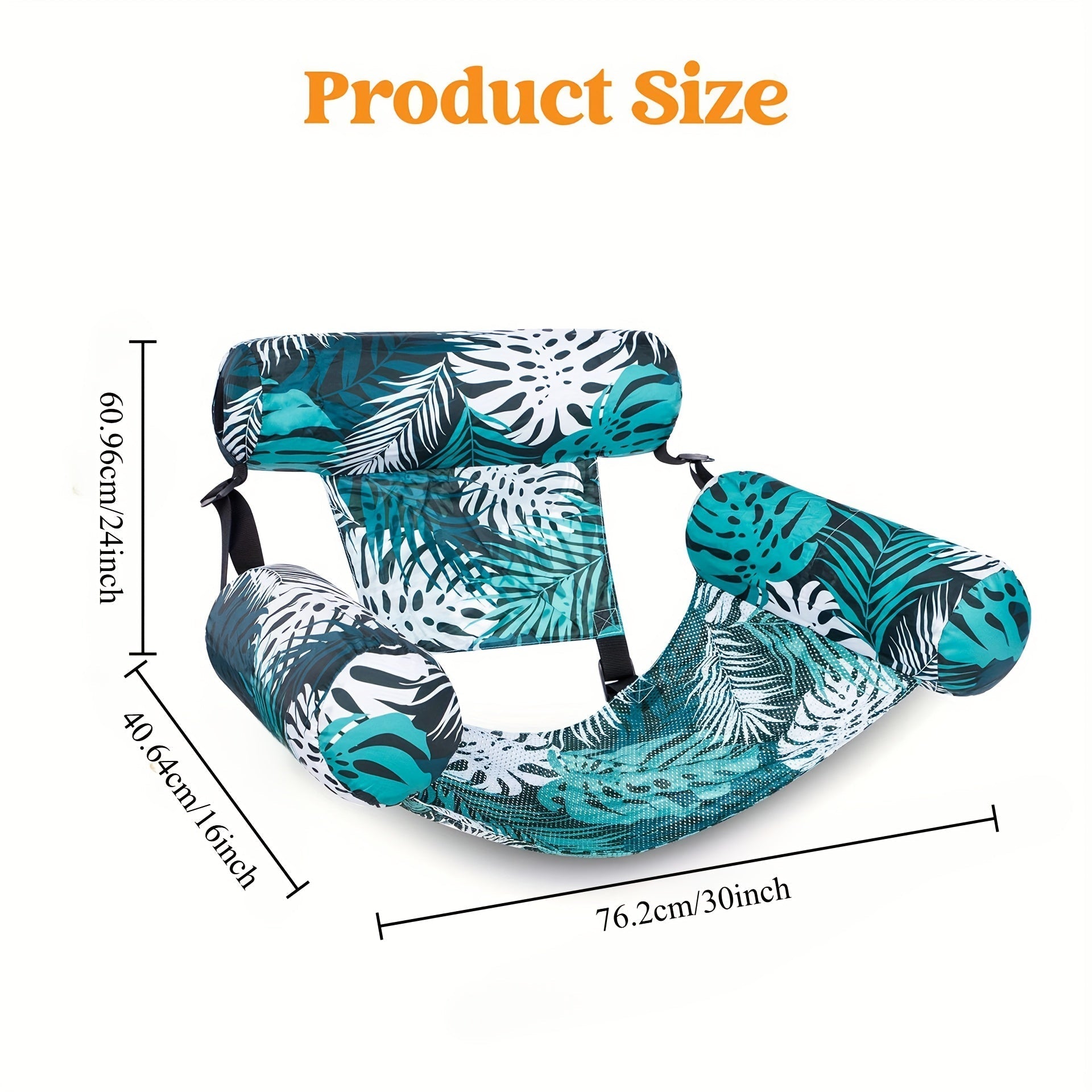 Inflatable Pool Lounge — Tropical Leaf Float for Adults 4