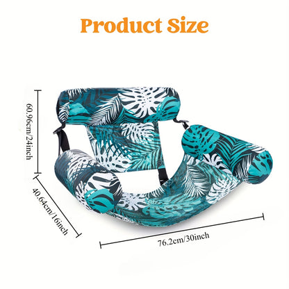 Inflatable Pool Lounge — Tropical Leaf Float for Adults 4