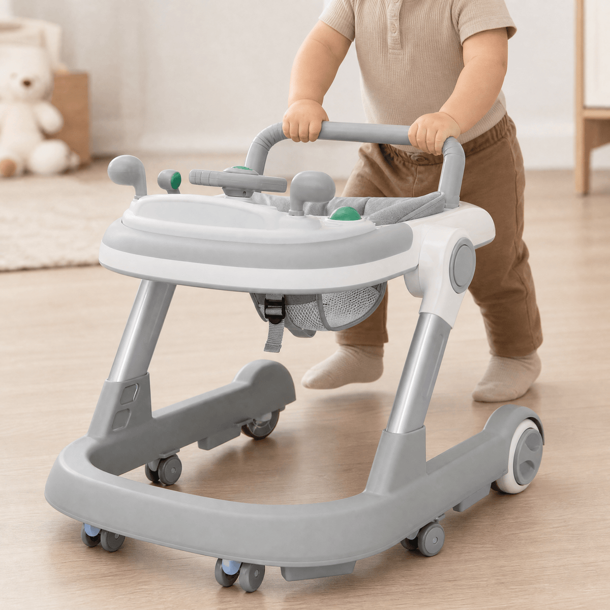 2-in-1 Baby Walker & Push Walker — Music Tray & 360° Wheels 3