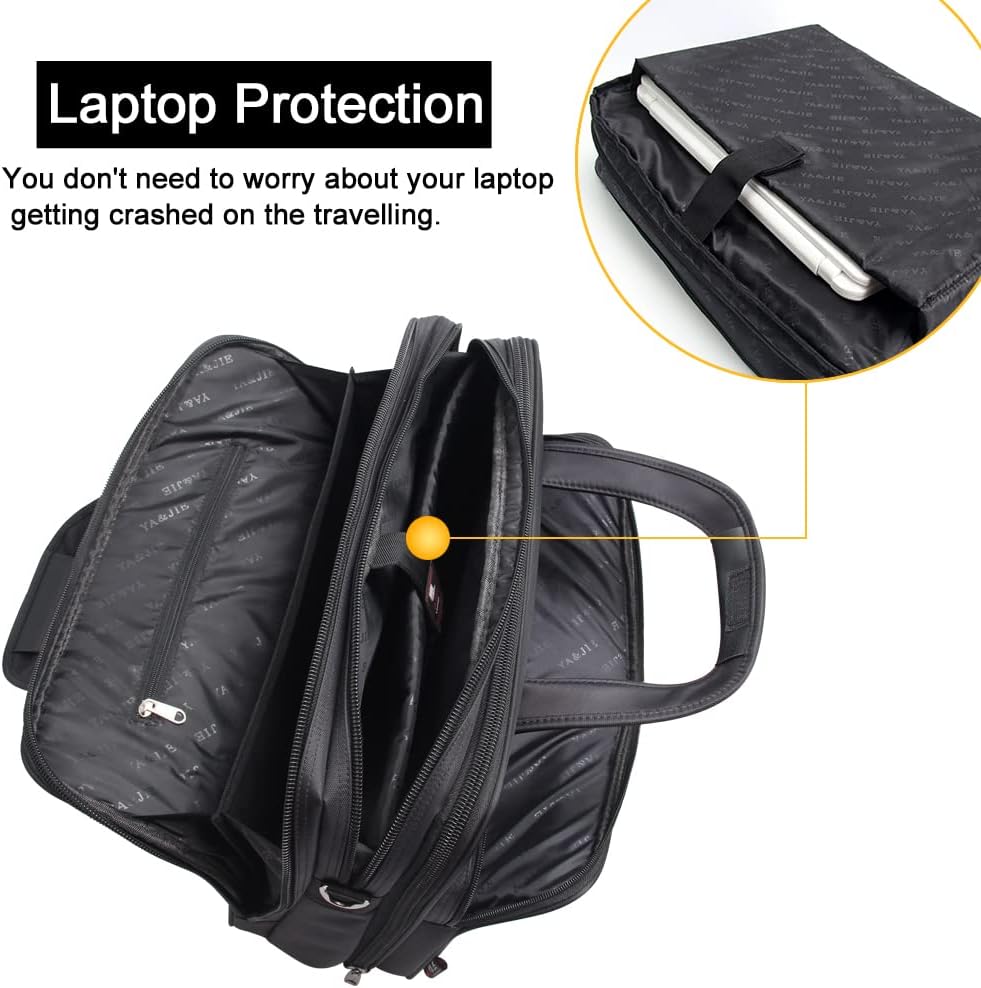 Men's Canvas Laptop Bag — Padded Business Tote M/L/XL 5