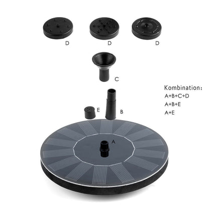 Solar Fountain Pump — 4 Nozzles, Built-in Battery, Garden Pond 9