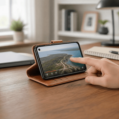 Fierre Shann Wallet Case Google Pixel 9 Pro Fold RFID 2-in-1 4
