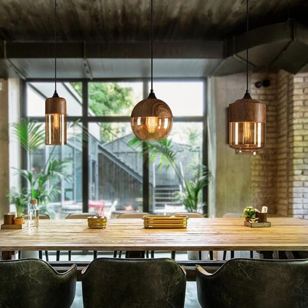 Scandinavian Wooden Pendant Light — Warm Nordic Glow E27 12