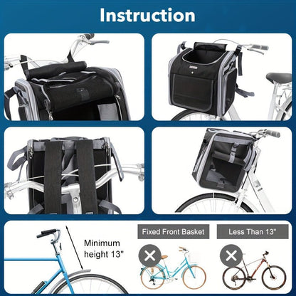 Bike Basket for Pets — Expandable Front Carrier for Dogs & Cats 5