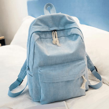 Corduroy Backpack School & Laptop 14" — 6 Colors Vintage Style 6