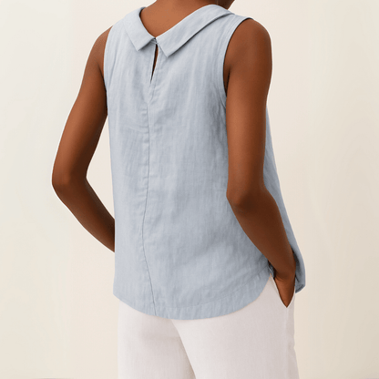 Top Senza Maniche con Collo Arrotolato Elegante