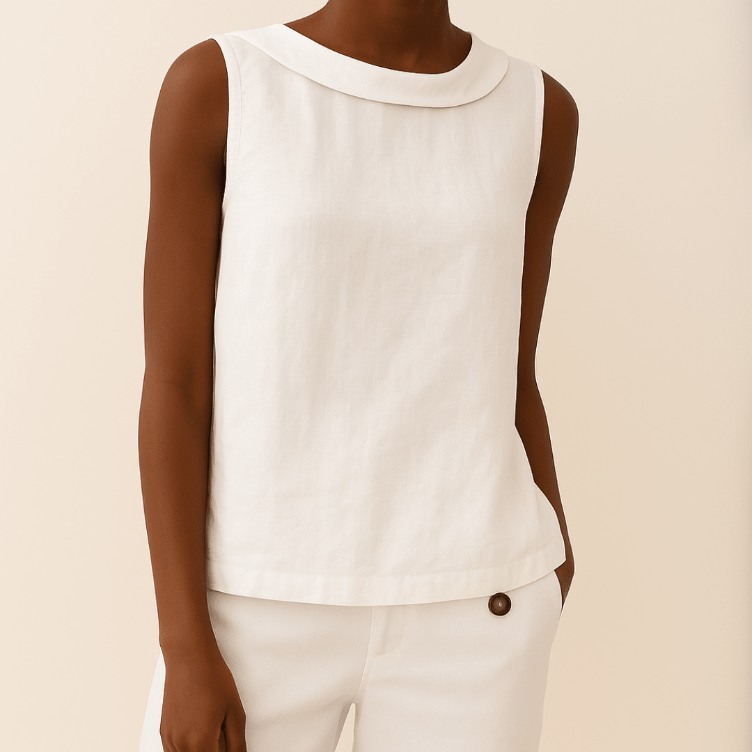 Top Senza Maniche con Collo Arrotolato Elegante