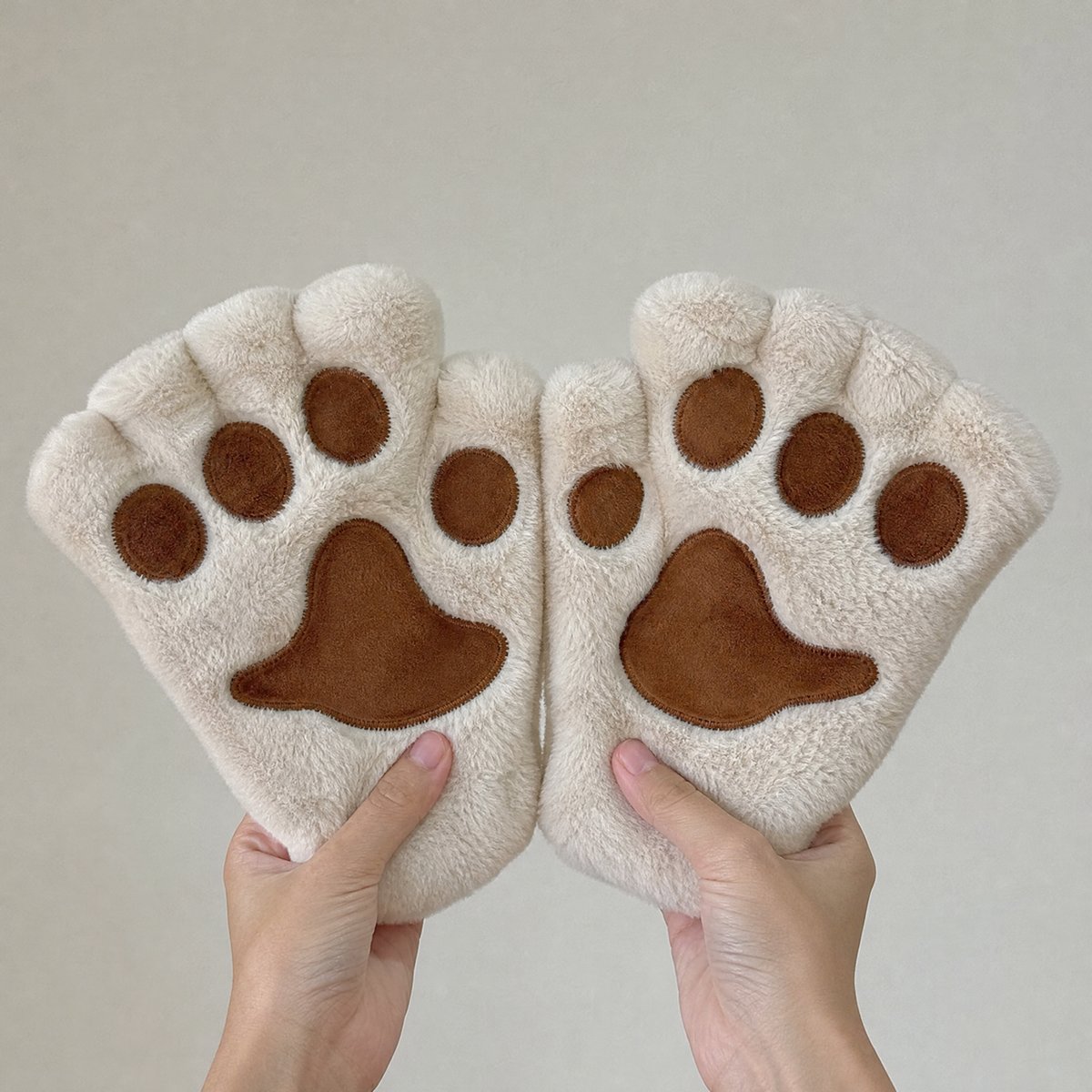 Cat Paw Plush Fingerless Gloves — One Size Fits All 4