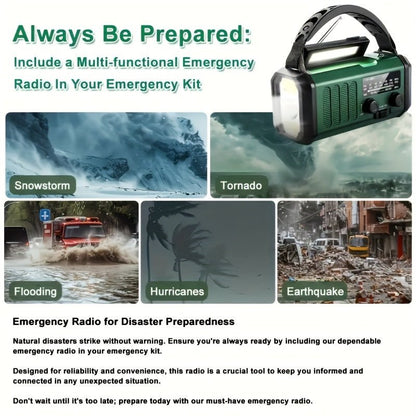 Radio di Emergenza Multifunzione Solare con Torcia e Caricatore USB