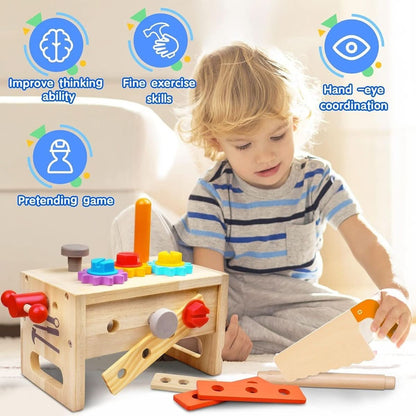 Wooden Toy Toolbox for Kids – 29 Pieces from 6 Months 4
