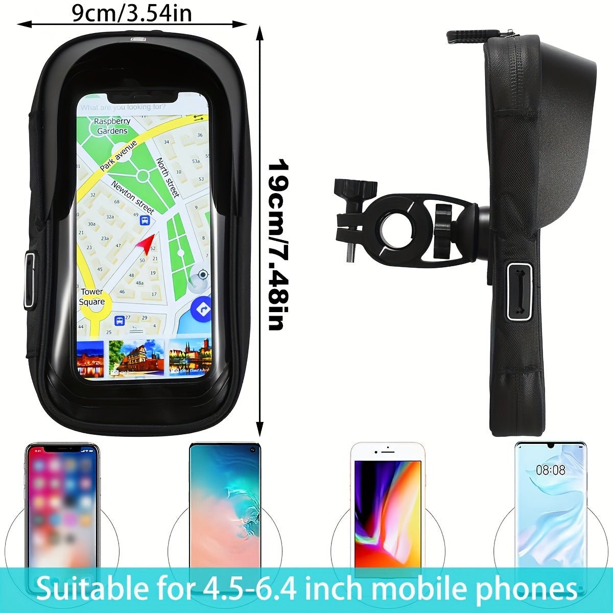Porta Telefono Impermeabile per Bici e Moto con Rotazione 360°