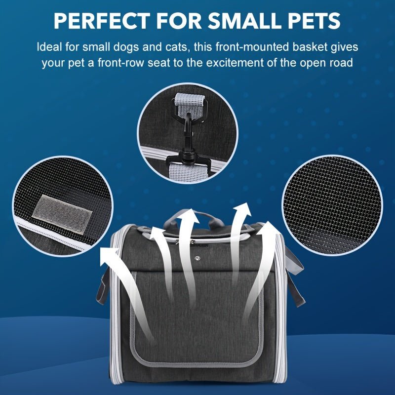 Bike Basket for Pets — Expandable Front Carrier for Dogs & Cats 8