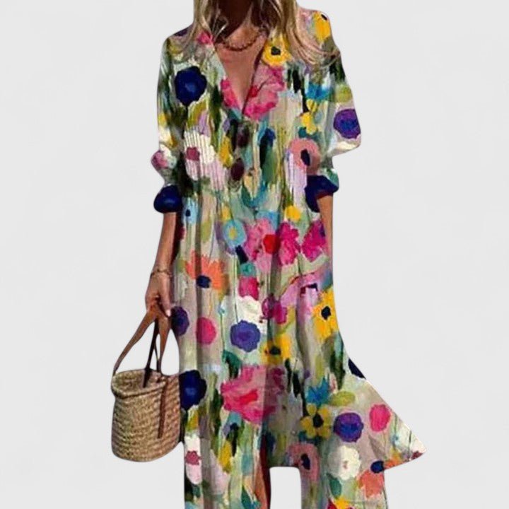 Vestito Boho Elegante da Donna Fantasia Colorata