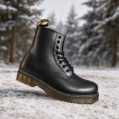 Unisex Genuine Leather Lace-Up Boots — Anti-Slip Rubber Sole 1