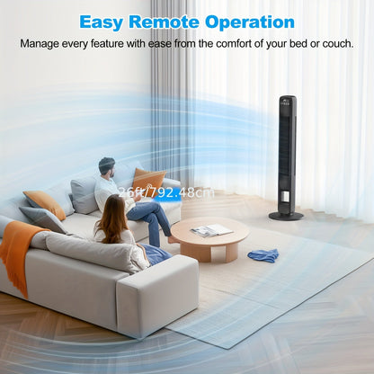 Bladeless Tower Fan — 12h Timer & 60° Oscillation, 3 Speeds 8