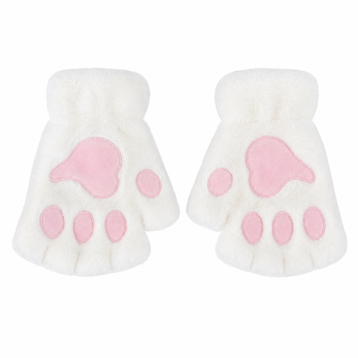 Cat Paw Plush Fingerless Gloves — One Size Fits All 13