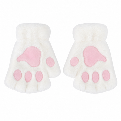 Cat Paw Plush Fingerless Gloves — One Size Fits All 13