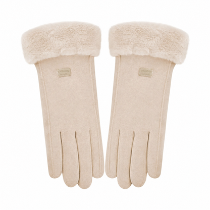 Women's Winter Gloves with Faux Fur Cuff — One Size 8