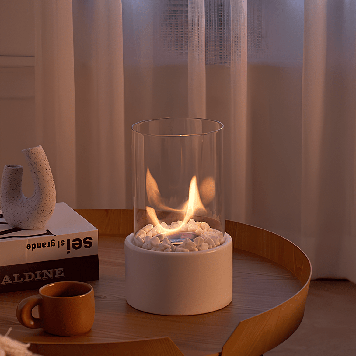 Flareon Oil Flame Lamp — Elegant Glass & Metal Indoor Outdoor 7