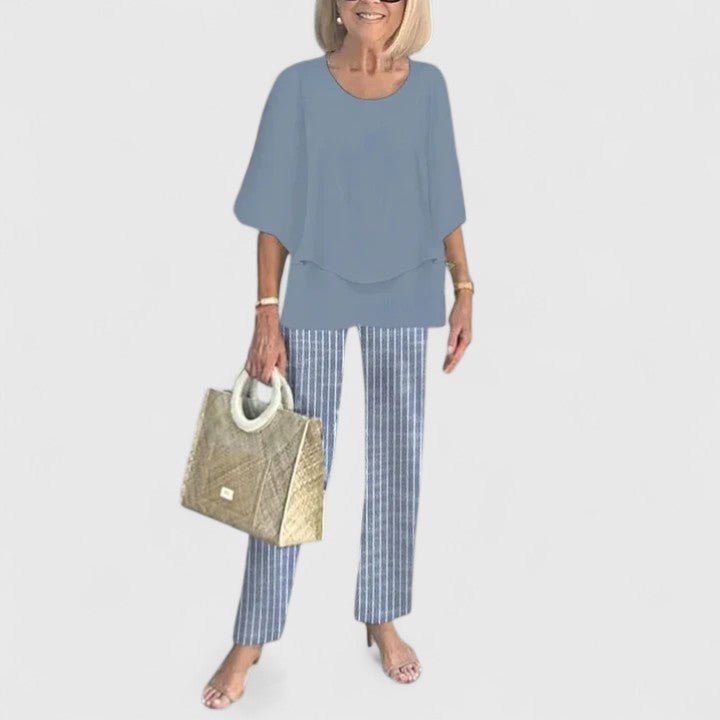 Completo Due Pezzi Elegante Donna Top e Pantaloni