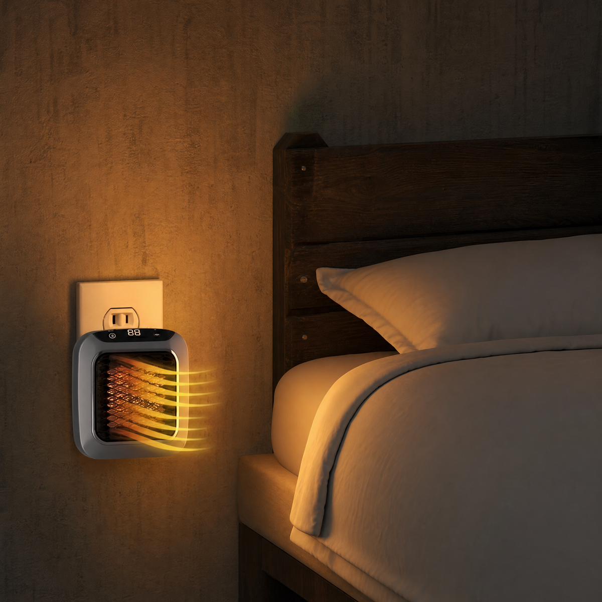 Wall-Mounted Mini Space Heater 800W — Remote Control LCD Display 5