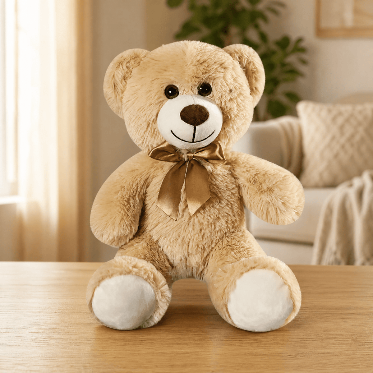 Teddy Bear & Dog Plush Toy with Satin Bow — 25-30 cm Soft 1