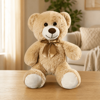 Teddy Bear & Dog Plush Toy with Satin Bow — 25-30 cm Soft 1