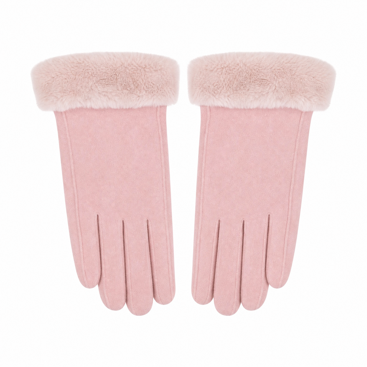 Women's Winter Gloves with Faux Fur Cuff — One Size 7