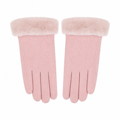 Women's Winter Gloves with Faux Fur Cuff — One Size 7
