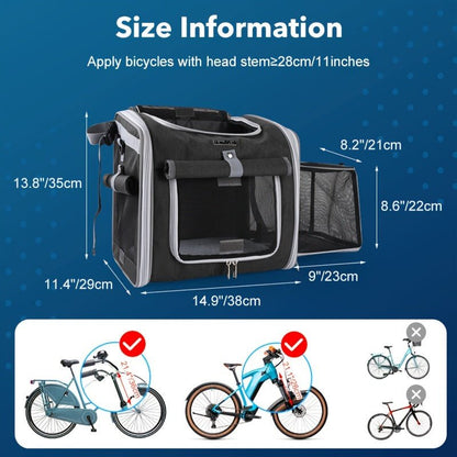 Bike Basket for Pets — Expandable Front Carrier for Dogs & Cats 3