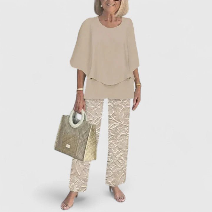Completo Due Pezzi Elegante Donna Top e Pantaloni