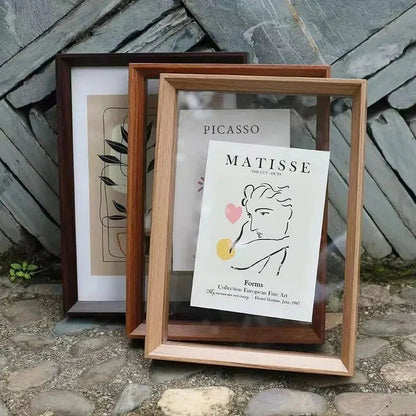 Floating Wood Picture Frame with Clear Acrylic Panels for Art 2