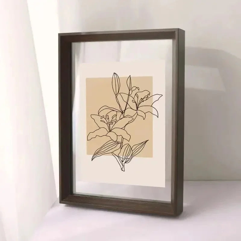 Floating Wood Picture Frame with Clear Acrylic Panels for Art 8
