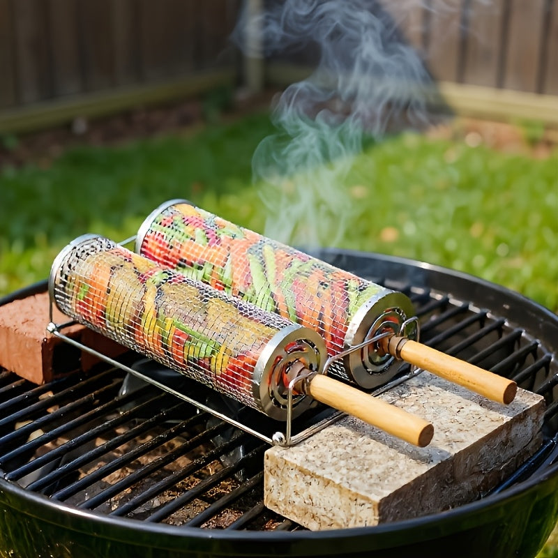 Rollgrill — Stainless Steel Rotating BBQ Grill Basket 1
