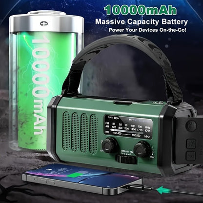 Radio di Emergenza Multifunzione Solare con Torcia e Caricatore USB
