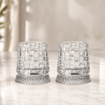 360° Spin Whisky Tumblers – Set of 2 Crystal-Cut Glasses 13
