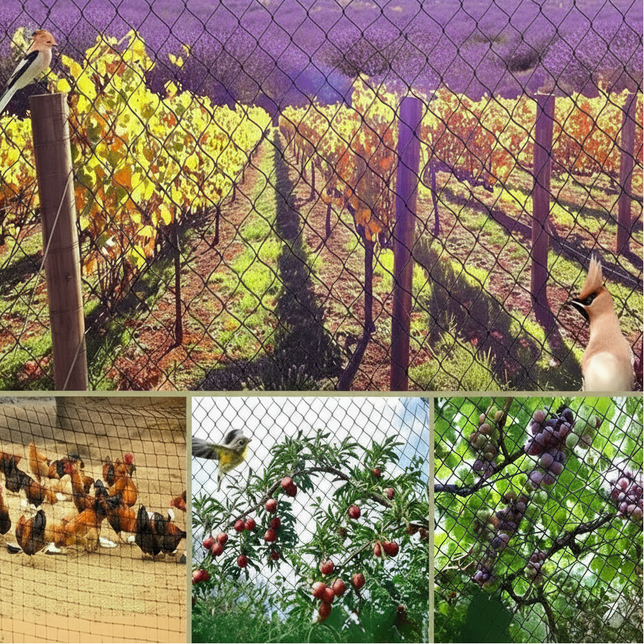 Rete Anti-Uccelli UV Resistente per Frutteti e Giardini