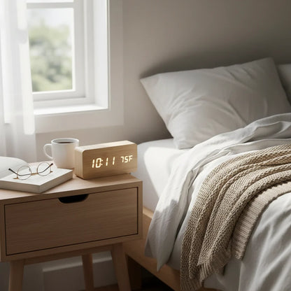 LED Alarm Clock with Voice Control — Minimalist Modern Design 1