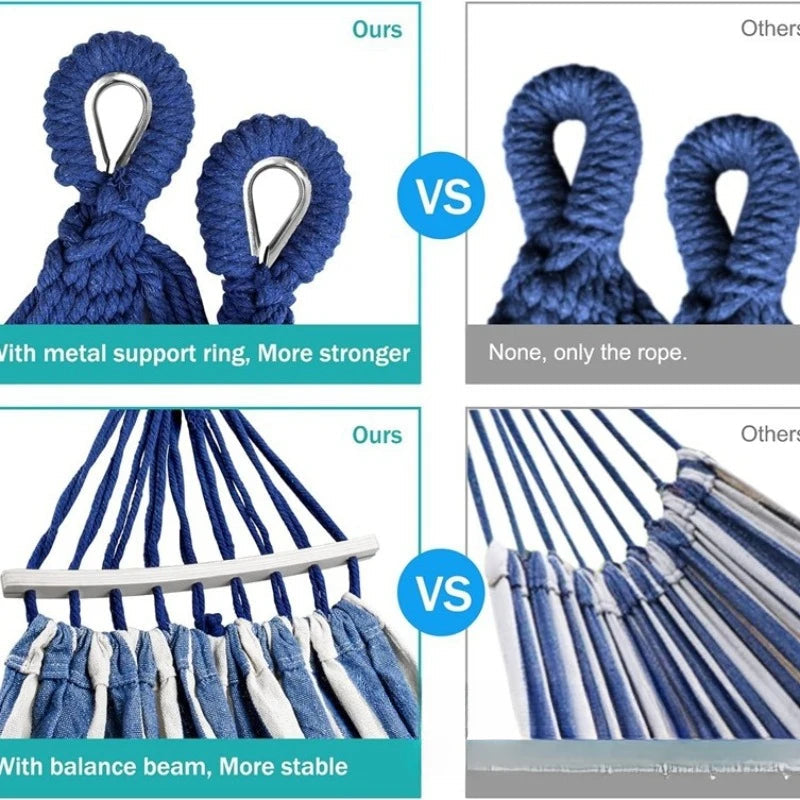 Draagbare dubbele tuinhangmat van antislipdoek