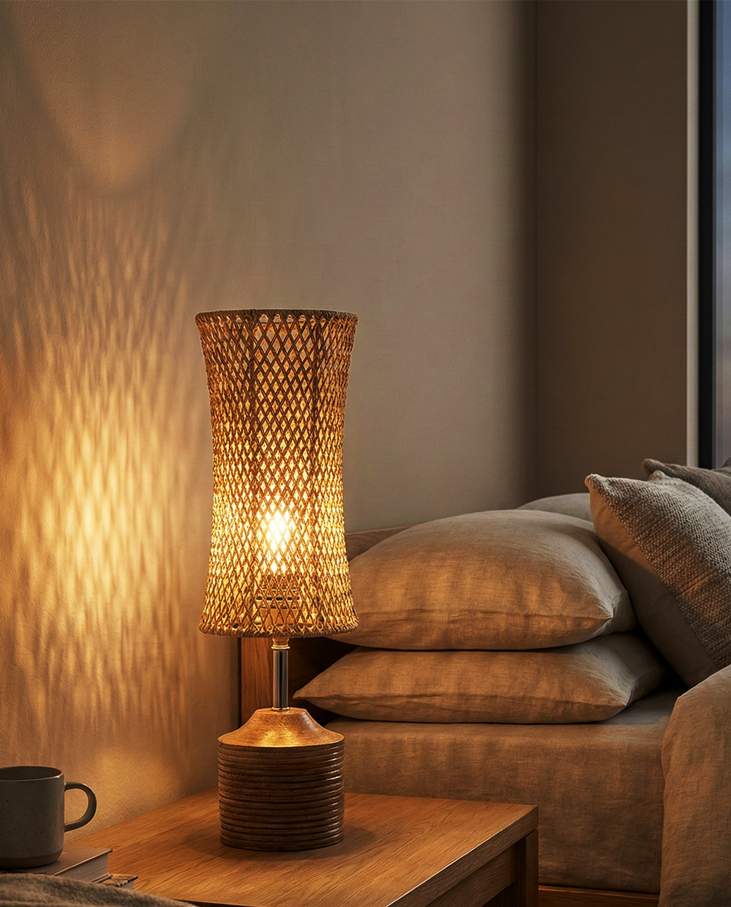 Tafellamp | Paolo – Natuurlijk Gevlochten Vezel